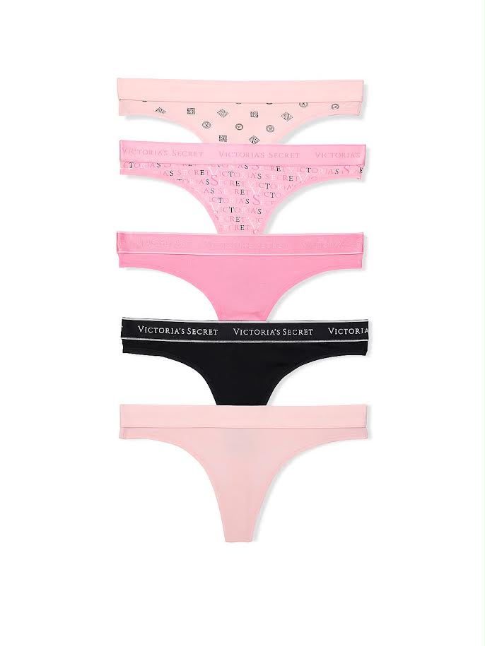 Victoria's Secret Tanga Logo Paquete de 5