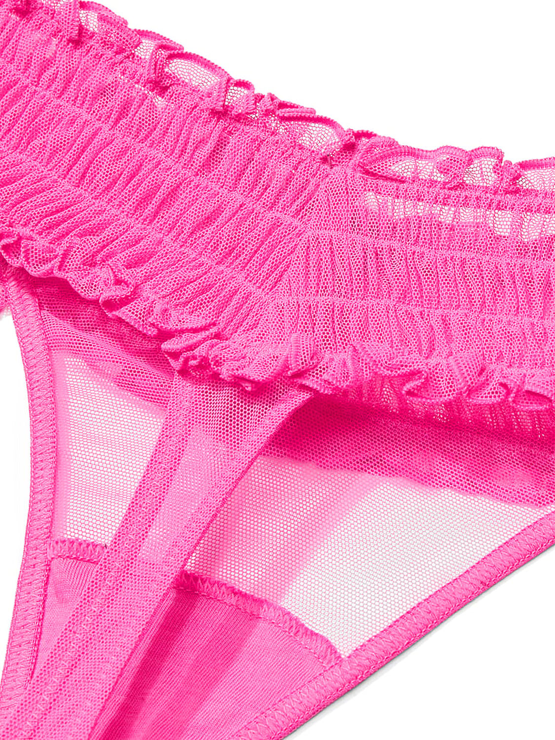 Victoria's Secret Tanga de Malla con Volantes