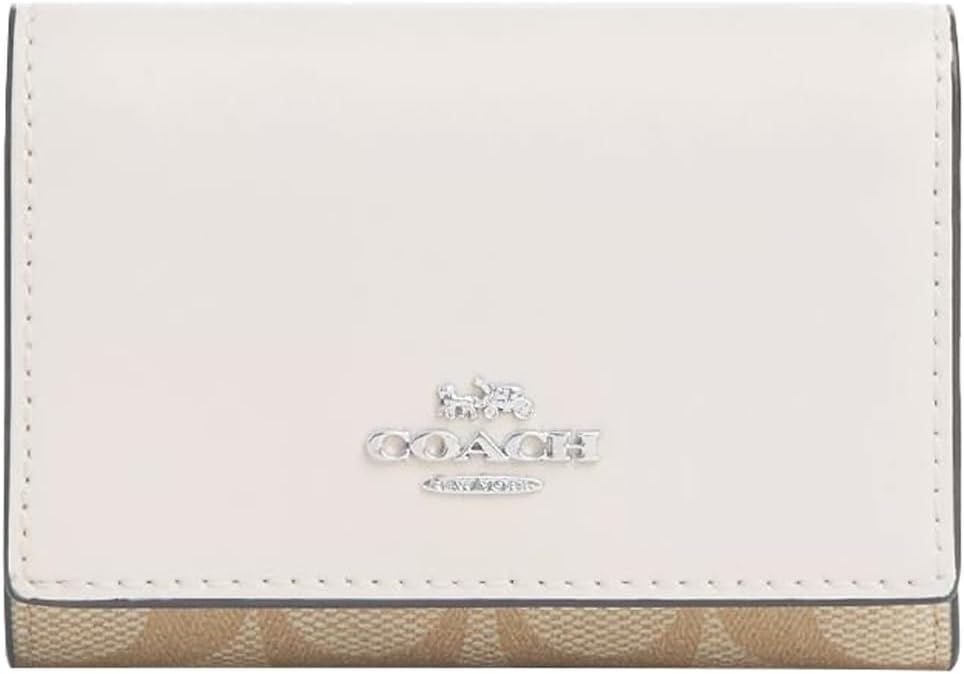 Billetera Coach Triple Pliegue Beige