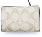 Billetera Coach Triple Pliegue Beige