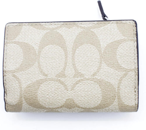 Billetera Coach Triple Pliegue Beige