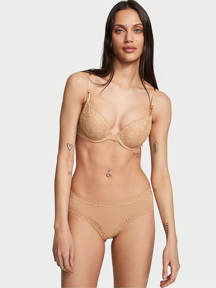 Victoria's Secret Cachetero de Algodón con Cintura de Encaje